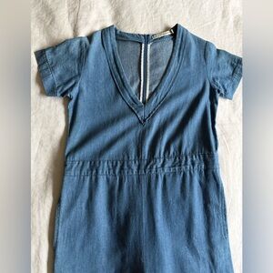 JEANS jumpsuit / Bleu de Travail V neck Sz XS 💙 SHADES OF GREY BY MICAH COHEN 💙